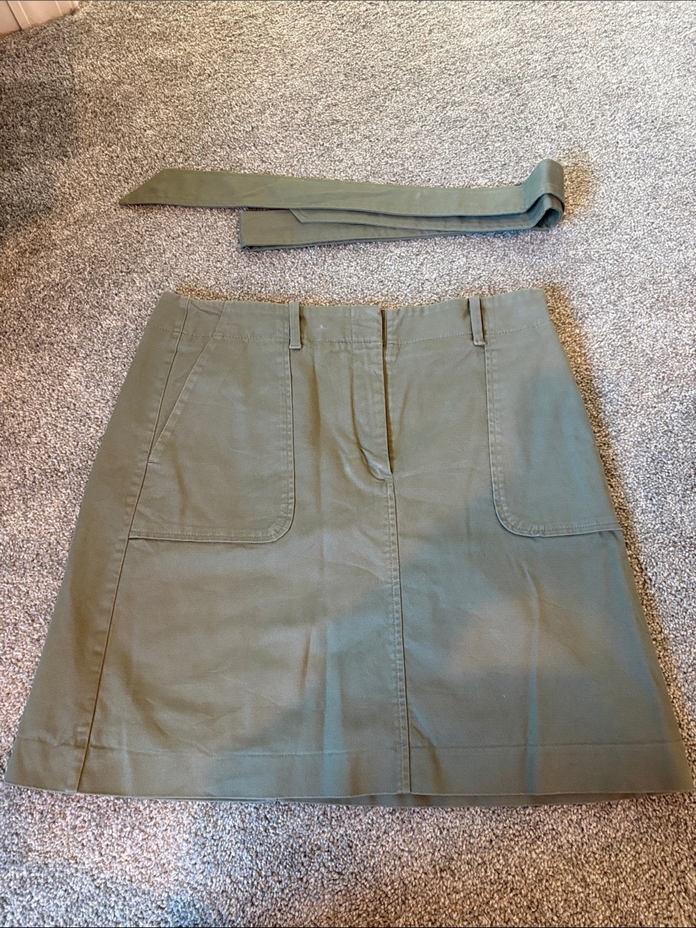 LOFT Olive Green Utility A-Line Skirt